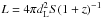 Mathematical equation: \hbox{$L=4 \pi d_{\rm L}^{2} S(1+z)^{-1}$}