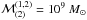 Mathematical equation: \hbox{$\mathcal{M}^{(1,2)}_{(2)} = 10^{9}~M_{\odot}$}