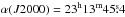 Mathematical equation: \hbox{$\alpha(J2000) = 23^{\rm h} 13^{\rm m} 45\fs4$}