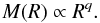 Mathematical equation: \begin{equation} M(R) \propto R^q. \label{MR} \end{equation}