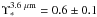 Mathematical equation: \hbox{$\Upsilon_{\ast}^{3.6~\mu{\rm m}}=0.6\pm0.1$}