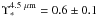Mathematical equation: \hbox{$\Upsilon_{\ast}^{4.5~\mu{\rm m}}=0.6\pm0.1$}