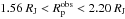 Mathematical equation: \hbox{$1.56~R_{\rm J} < R_{\rm p}^{\rm obs}< 2.20~R_{\rm J}$}