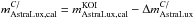 Mathematical equation: \hbox{$m_{\rm AstraLux, cal}^{C/} = m^{\rm KOI}_{\rm AstraLux,cal}-\Delta m^{C/}_{\rm AstraLux}$}