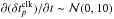 Mathematical equation: \hbox{$\partial(\delta t^{\mathrm{clk}}_p)/\partial t \sim\mathcal{N}(0, 10)$}