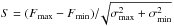 Mathematical equation: \hbox{$S=(F_{\rm max}-F_{\rm min})/\!\sqrt{\sigma^2_{\rm max} + \sigma^2_{\rm min}}$}