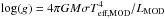 Mathematical equation: \hbox{$\log(g)=4\pi GM\sigma T_\text{eff,MOD}^4/L_\text{MOD}$}