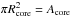 Mathematical equation: \hbox{$\pi R_{\rm core}^2=A_{\rm core}$}