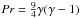 \hbox{$Pr= \frac{9}{4}\gamma(\gamma-1)$}