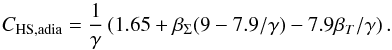 \begin{equation} \chsa = \frac{1}{\gamma}\left(1.65 +\betas (9-7.9/\gamma)- 7.9\betat/\gamma \right). \end{equation}