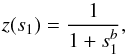 \begin{equation} z(s_1)= \frac{1}{1+s_1^b}, \label{transfunc} \end{equation}