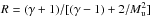 \hbox{$R = (\gamma+1)/[(\gamma-1)+2/M_{\rm u}^2]$}
