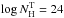 \hbox{$\log N_{\rm H}^{\rm T}=24$}