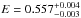 \hbox{$E=0.557^{+0.004}_{-0.003}$}