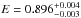 \hbox{$E=0.896^{+0.004}_{-0.003}$}