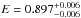 \hbox{$E=0.897^{+0.006}_{-0.006}$}