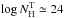 \hbox{$\log N_{\rm H}^{\rm T}\simeq 24$}