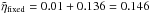 \hbox{$\tilde{\eta}_{\rm fixed} = 0.01 + 0.136 = 0.146$}
