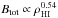 \hbox{$B_{\mathrm{tot}}\propto \rho_{\mathrm{HI}}^{0.54}$}