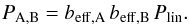 \begin{eqnarray} P_{\rm A,B} = b_{\rm eff, A} \, b_{\rm eff,B} \, P_{\rm lin}. \end{eqnarray}