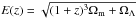 \hbox{$E(z) = \sqrt{(1+z)^3 \Omega_{\rm m} + \Omega_\Lambda}$}