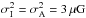 \hbox{$\sigma^2_{\text{I}} = \sigma^2_{\text{A}} = 3 \, \mu \mbox{G}$}