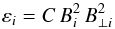\appendix \setcounter{section}{1} \begin{equation} \label{equip_scaling} \varepsilon_i = C \, B^2_i \, B^2_{\perp i} \end{equation}
