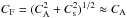 \hbox{$C_\mathrm{F}=(C_\mathrm{A}^2+C_\mathrm{s}^2)^{1/2} \approx C_\mathrm{A}$}