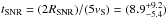 \hbox{$t_\SNR = (2 R_{\mathrm{SNR}}) / (5 {v}_\s ) = (8.9 ^{+9.2}_{-5.4} )$}
