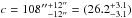 \hbox{$c=108\arcsec {}^{+12\arcsec}_{-12\arcsec} =(26.2 ^{+3.1}_{-3.1})$}