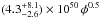 \hbox{$(4.3 ^{+8.1}_{-2.6})\times 10^{50}\,\phi^{0.5}$}