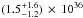 \hbox{$(1.5 ^{+1.6}_{-1.2}) \,\times \,10^{36}$}