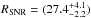 \hbox{$R_{\mathrm{SNR}} = (27.4 ^{+4.1}_{-2.2})$}