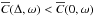 \hbox{$\Ecc(\Delta, \omega) < \Ecc(0, \omega)$}
