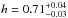 \hbox{$h=0.71^{+0.04}_{-0.03}$}
