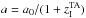 \hbox{$a=a_0/(1+z_{\rm I}^{\rm TA})$}