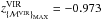 \hbox{$z_{\{{\cal M}^{\rm VIR}\}_{\rm MAX}}^{\rm VIR} = - 0.973$}