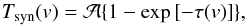 \appendix \setcounter{section}{1} \begin{equation} T_{\rm syn}(v) = {\cal A} \{ 1 - \exp\left[-\tau(v) \right] \}, \label{Eq2a} \end{equation}