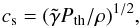 \appendix \setcounter{section}{1} \begin{equation} c_{\rm s} = (\tilde{\gamma} P_{\rm th}/\rho)^{1/2} , \label{Eq7a} \end{equation}