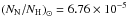 \hbox{$\zav{N_\text{N}/N_\text{H}}_\odot=6.76\times10^{-5}$}