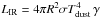 \hbox{$L_{\mathrm{IR}}=4\pi R^2 \sigma T_{\mathrm{dust}}^4\, \gamma$}