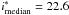 Mathematical equation: \hbox{$i^\ast_{\rm median}=22.6$}