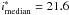 Mathematical equation: \hbox{$i^\ast_{\rm median}=21.6$}