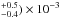 Mathematical equation: \hbox{$_{-0.4}^{+0.5}) \times 10^{-3}$}
