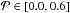 Mathematical equation: \hbox{$\mathcal{P}\in\left[0.0,0.6\right]$}