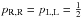Mathematical equation: \hbox{$p_{\rm R,R}=p_{\rm L,L}=\half$}