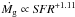 Mathematical equation: \hbox{$\dot{M_{\rm g}} \propto {\it SFR}^{+1.11}$}