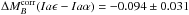 Mathematical equation: \hbox{$\Delta M_B^{\rm corr}(Ia\epsilon- Ia\alpha) = -0.094\pm0.031$}