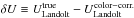 Mathematical equation: \hbox{$\delta U \equiv U_{\rm Landolt}^{\rm true} - U_{\rm Landolt}^{\text{color}-\text{corr.}}$}