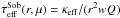 Mathematical equation: \hbox{$\tau_{\rm eff}^{\rm Sob}(r,\mu) = \kappa_{\rm eff}/(r^2 w Q)$}